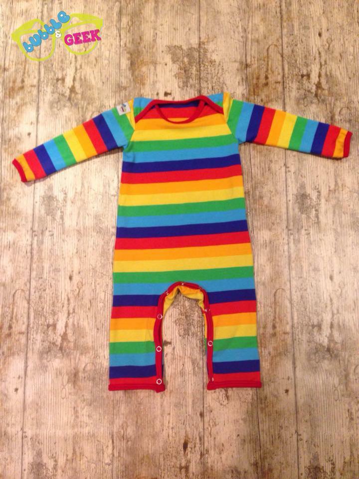 bubble and geek rainbow romper